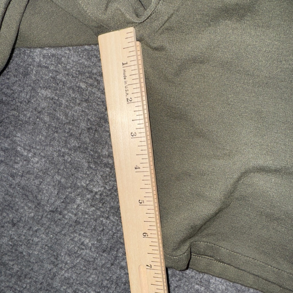 Men's Flat Front Olive Green Shorts - Picture 5 of 6